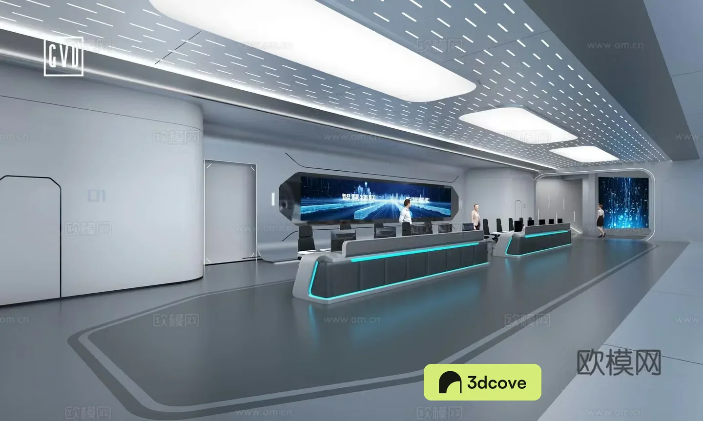 Modern Management and Control Center Scheduling Smart Center Data Center 3D Model in Management and Command