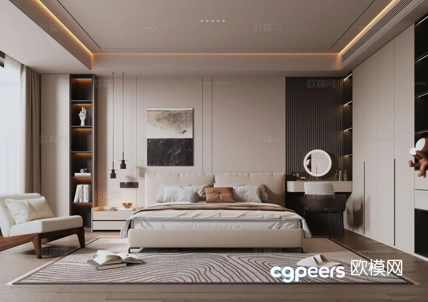 Modern Italian home bedroom 3d model