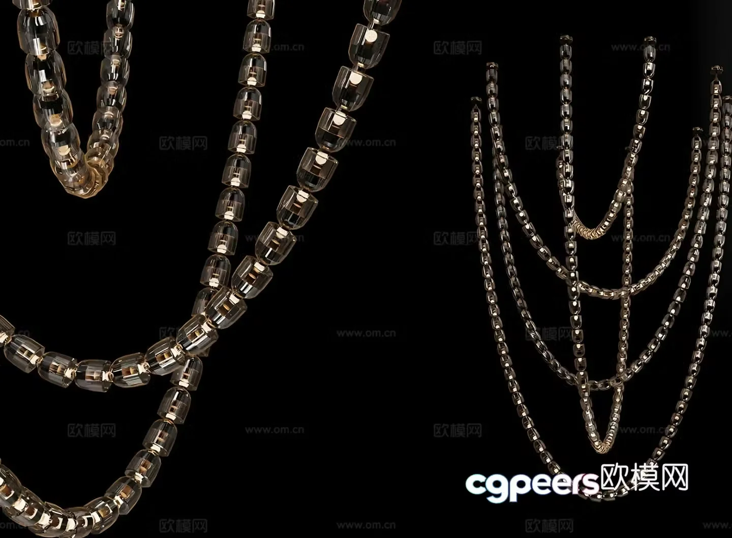 FOLOS linear chandelier 3d model