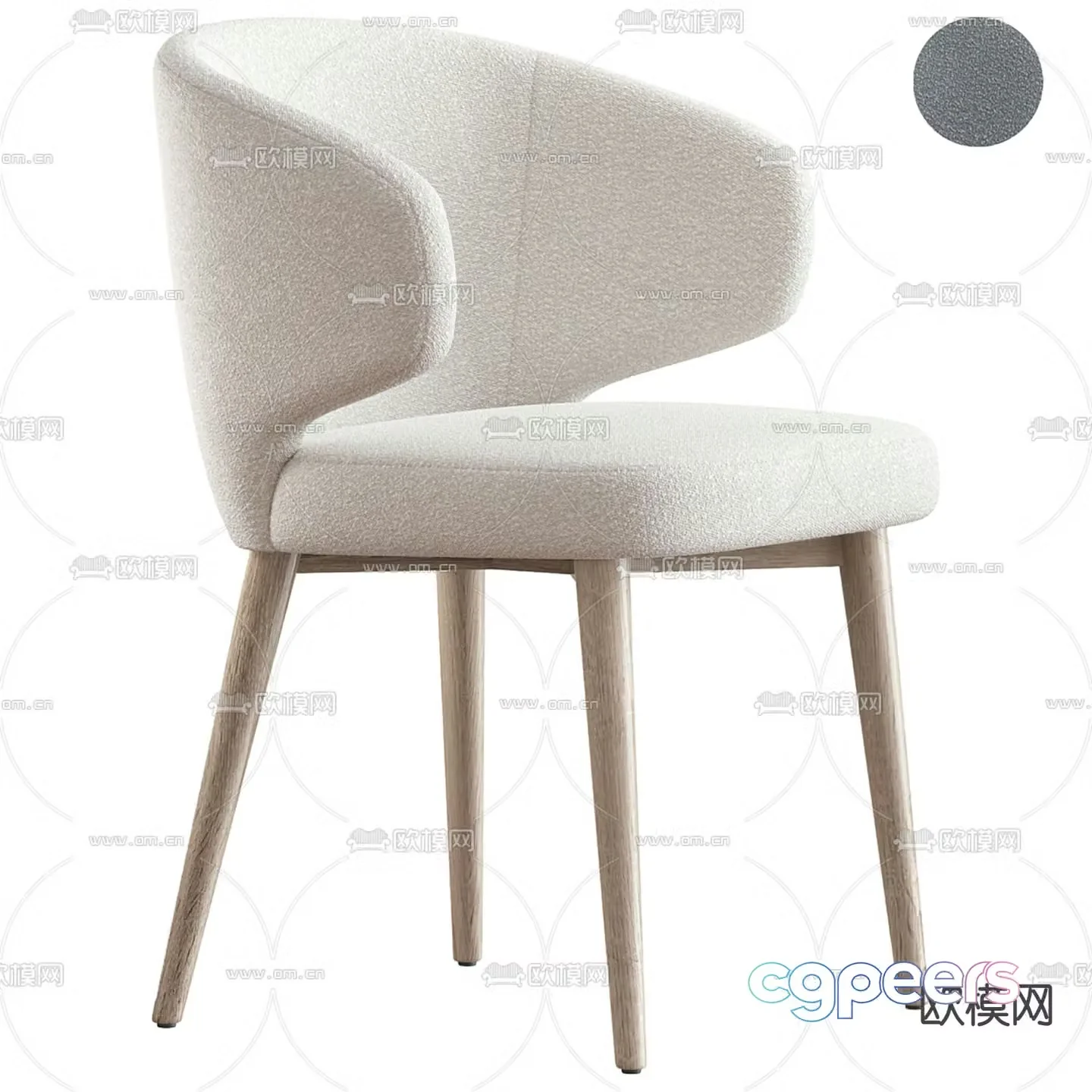 Wabi-sabi chair dining chair 3d model