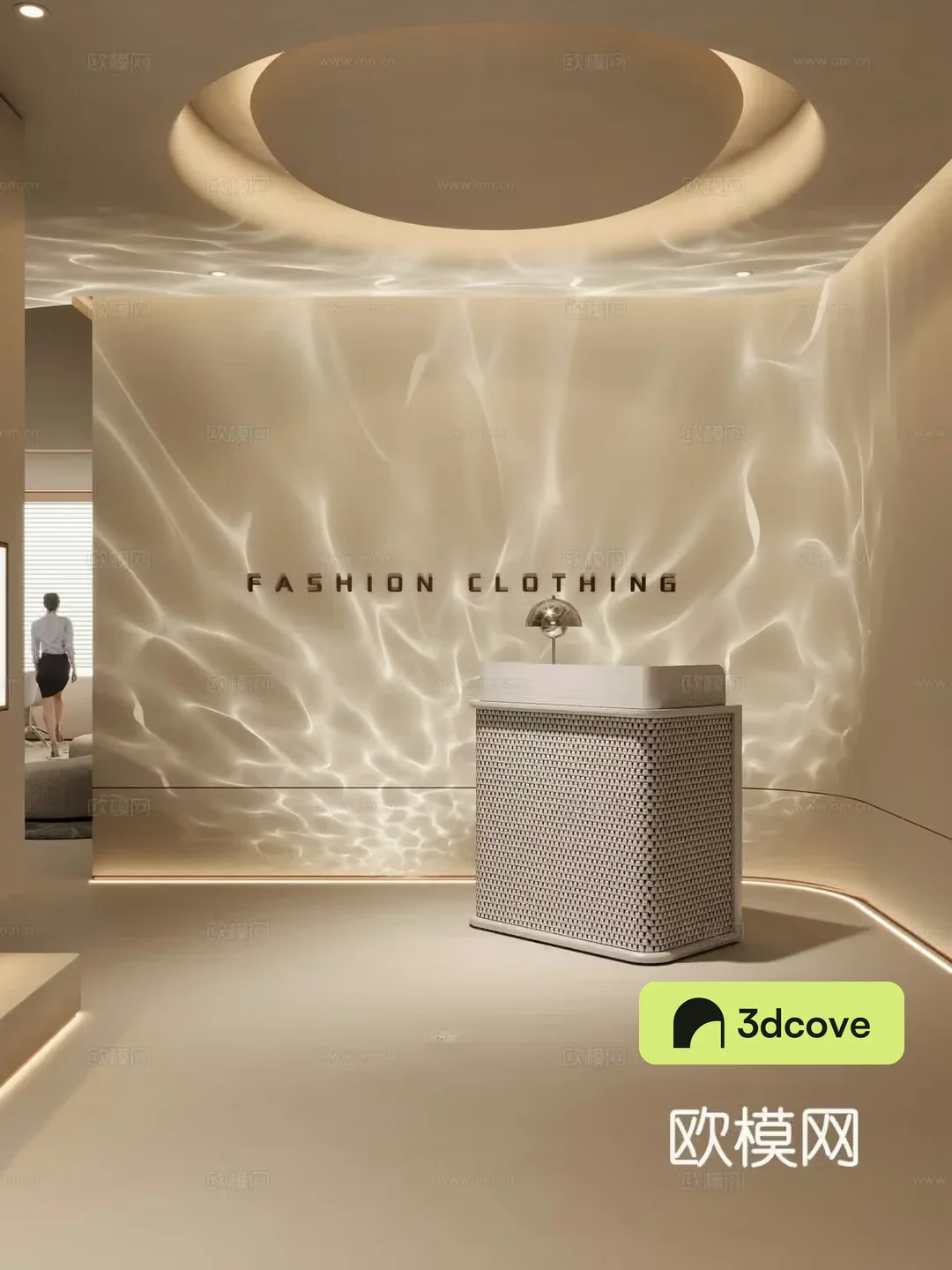 Modern beauty salon reception desk lounge area negotiation room 3d model
