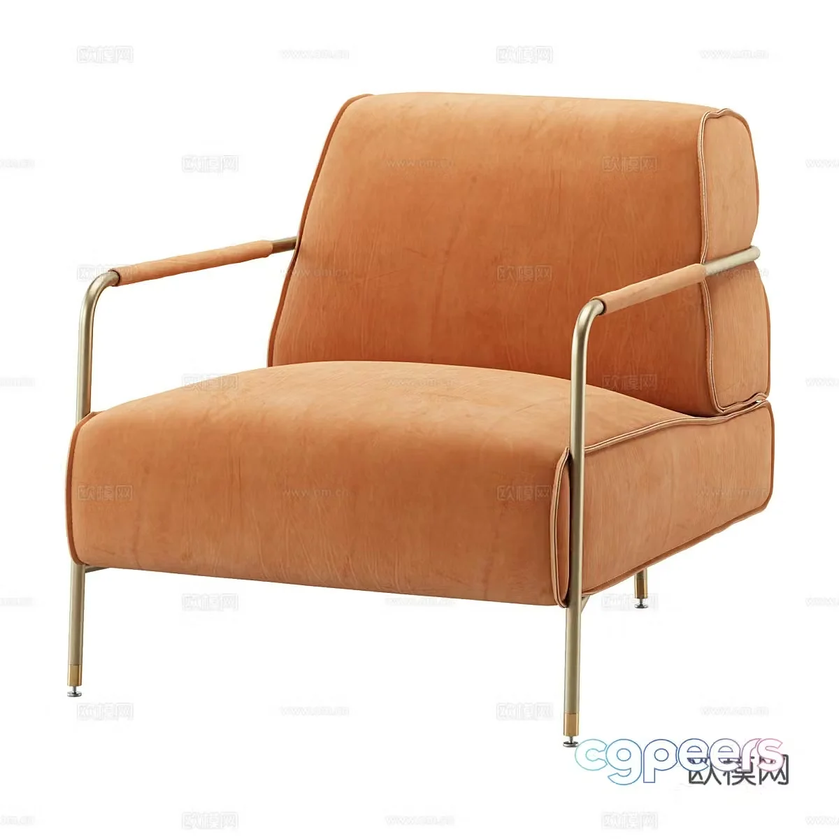 Light luxury leisure chair sofa chair 3d model