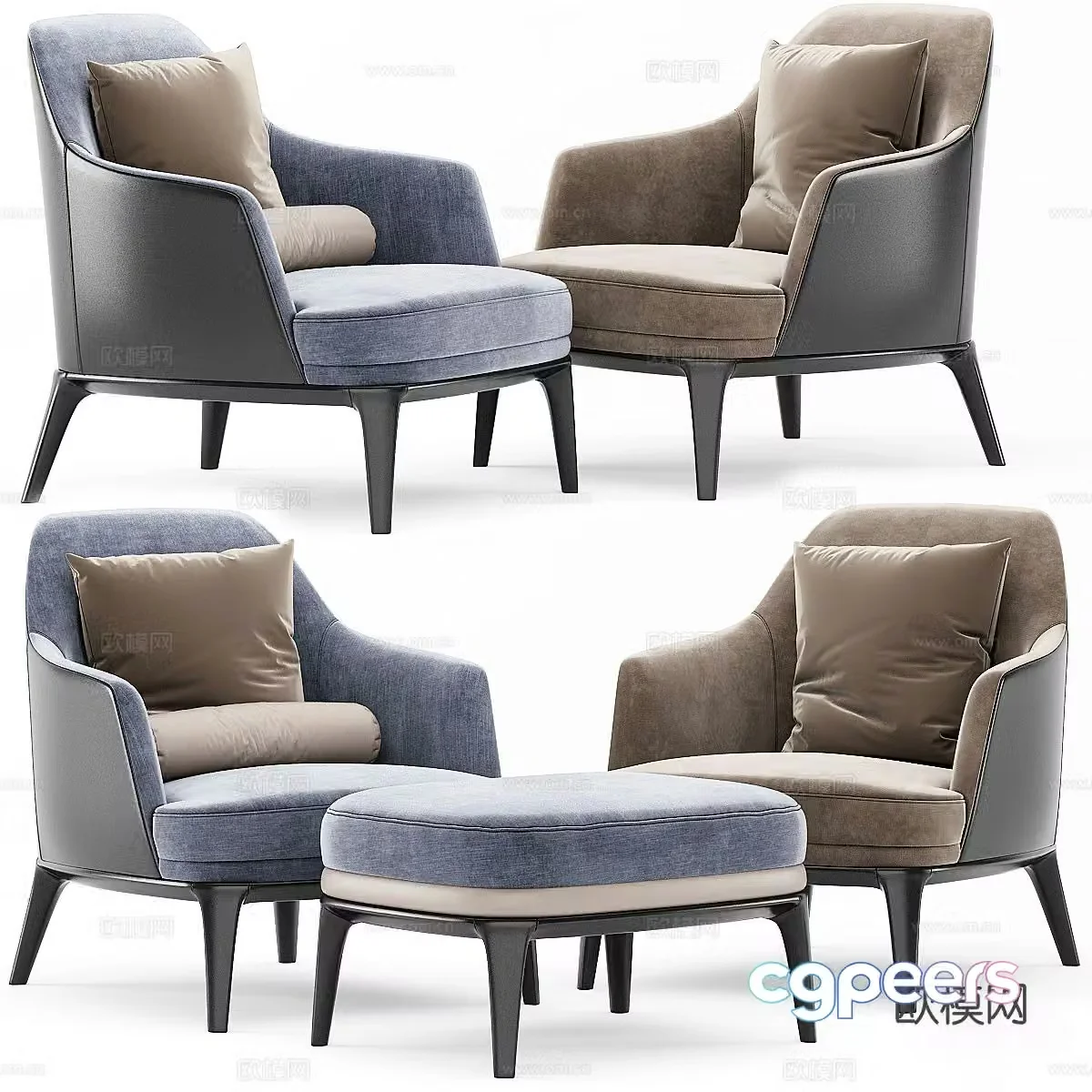 Modern chair sofa chair dining chair 3d model