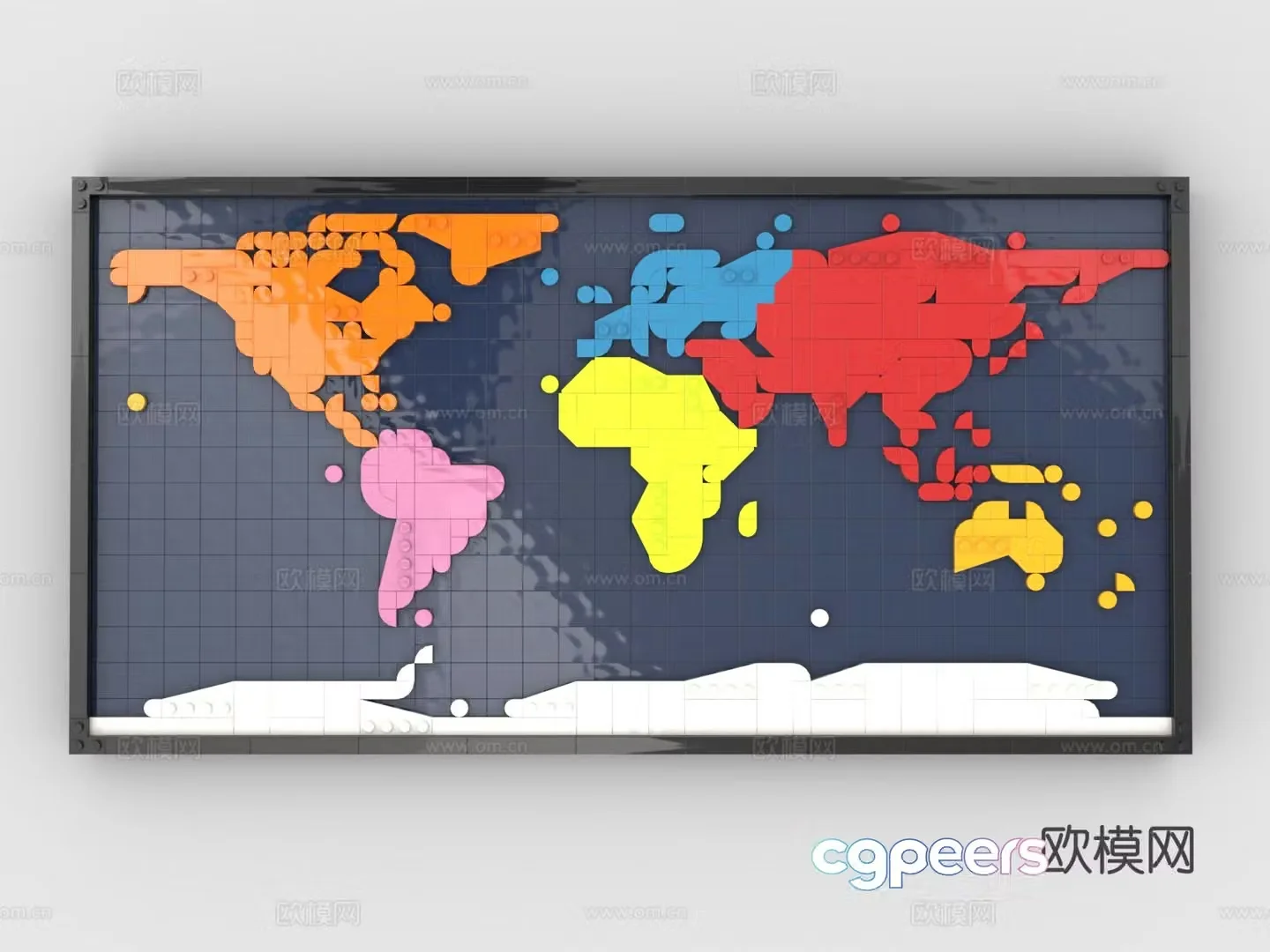 Lego toys building block toys world map 3d model