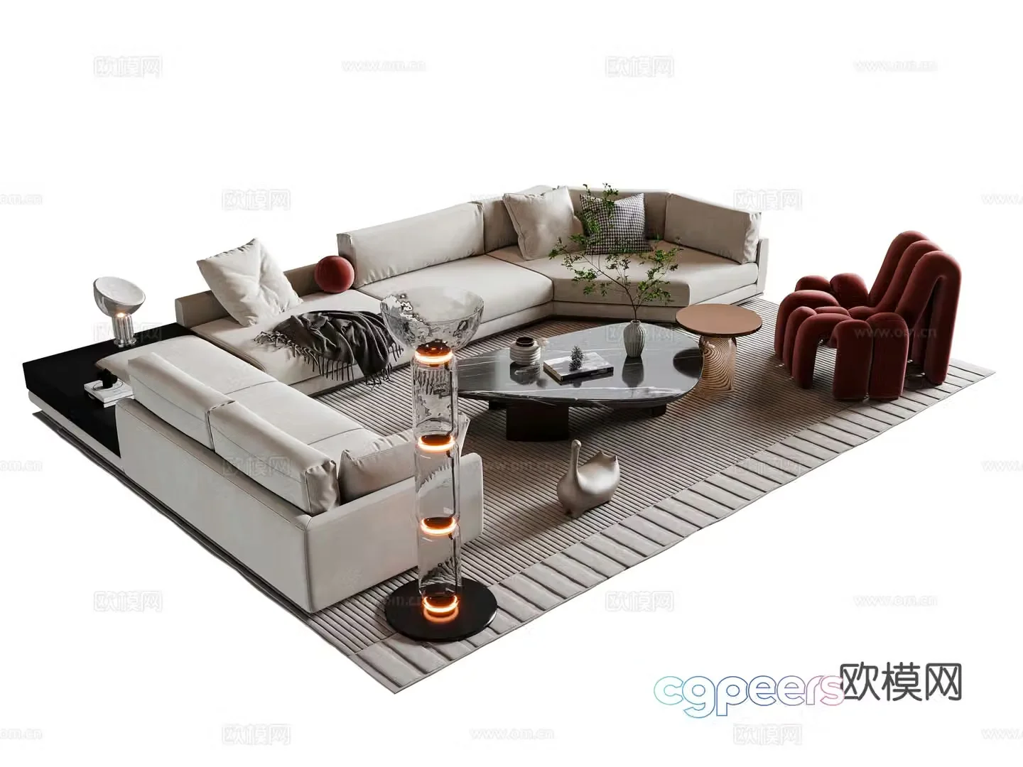 Modern sofa coffee table 3D model