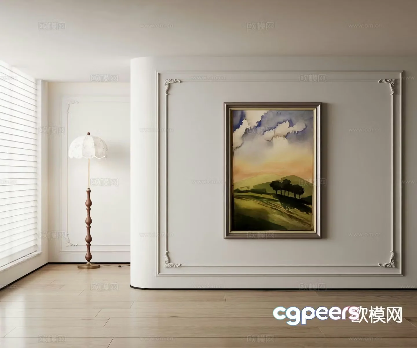 American decorative painting landscape oil painting 3d model