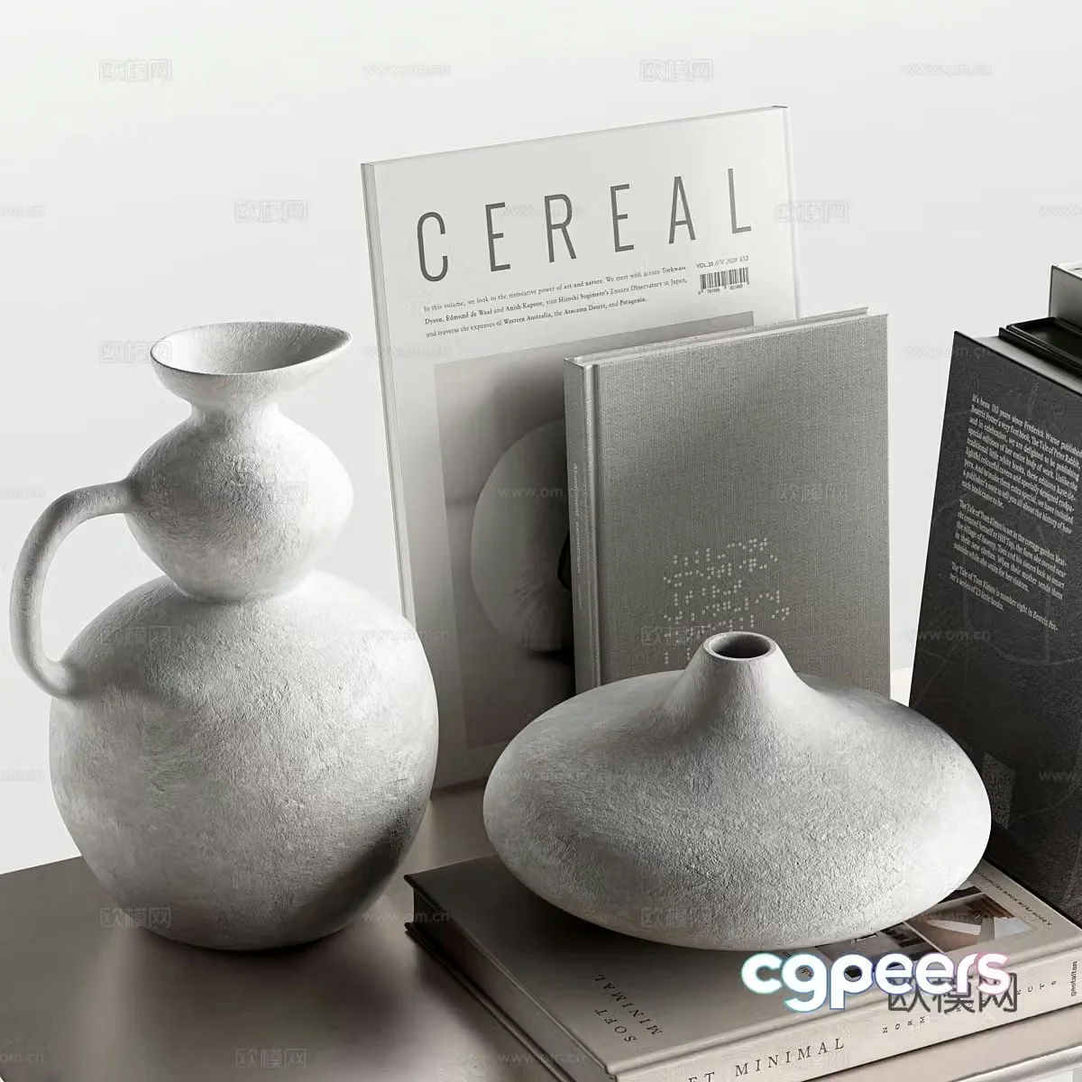 Modern decorative ornaments Books Vases Flower Art Decorative Coffee Table Ornaments Wall Decoration 3D Model