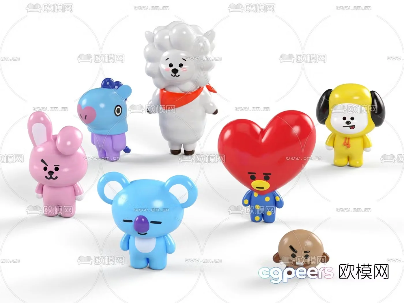 Modern cartoon toy figurine 3d model