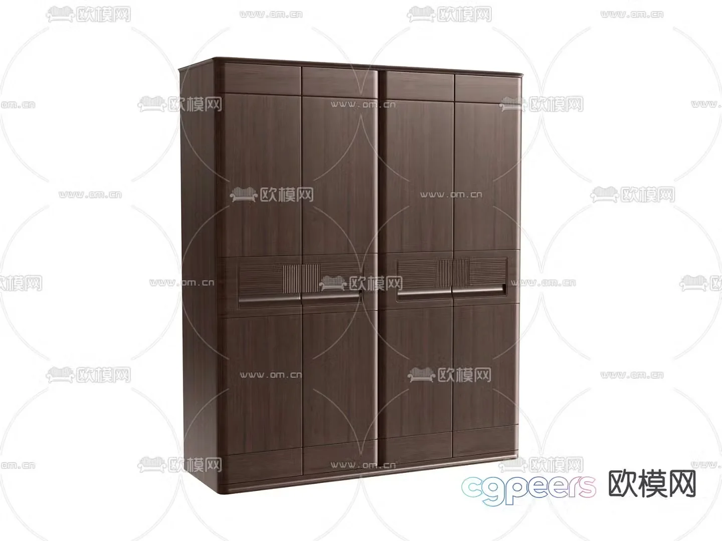 Solid wood wardrobe finished wardrobe 3d model