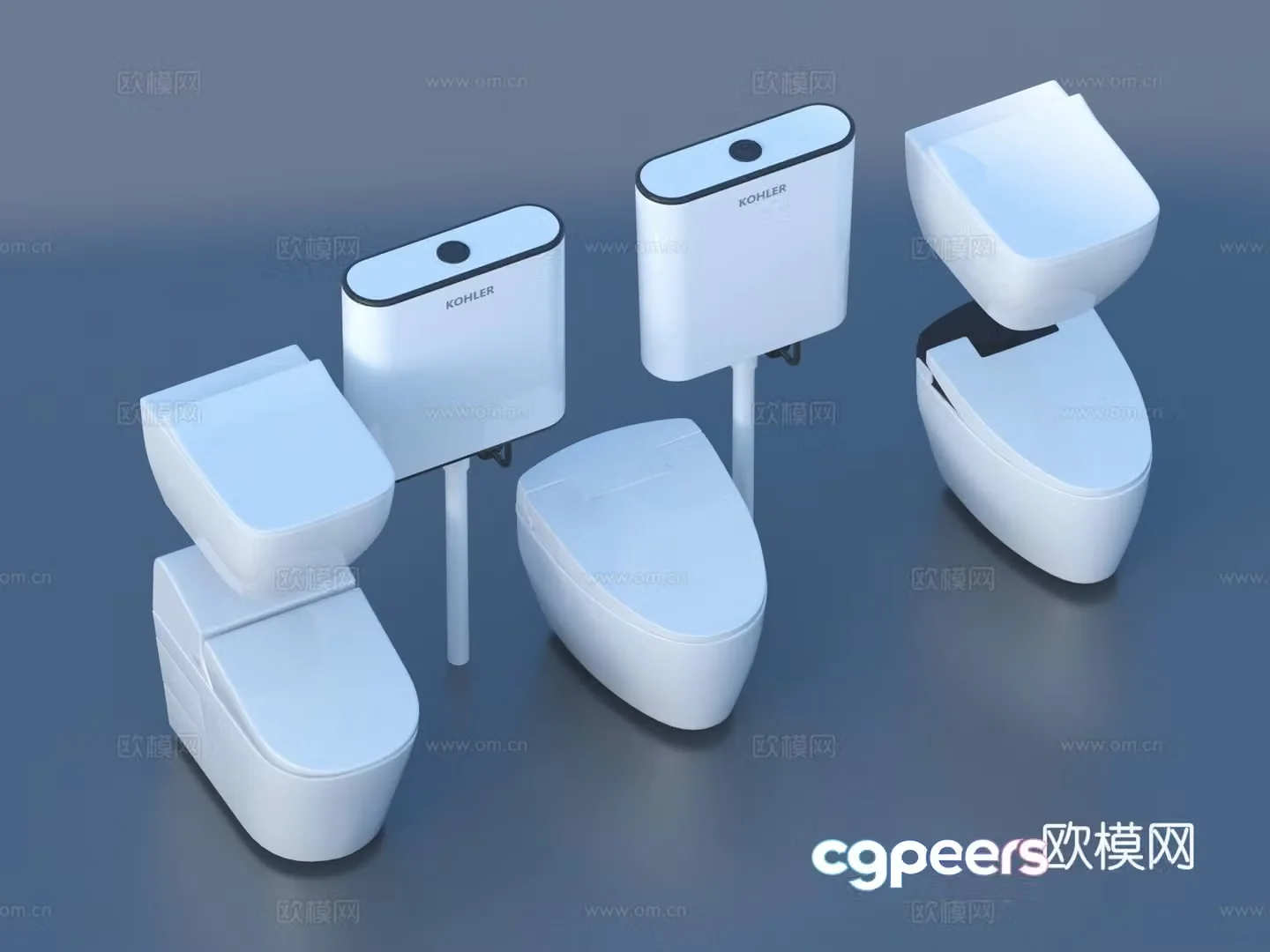 toilet mop pool urinal 3d model