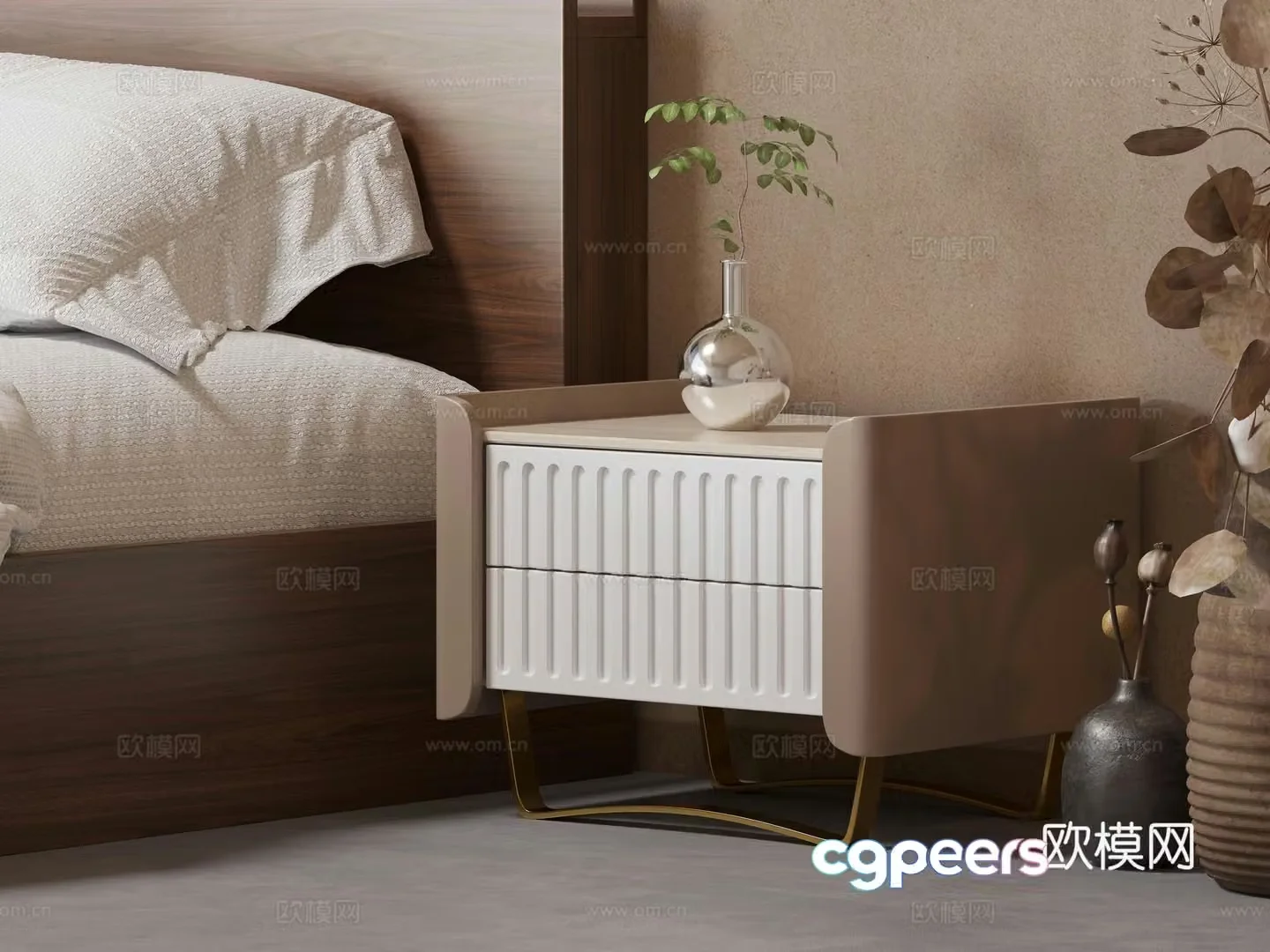 Nordic bedside table 3D model