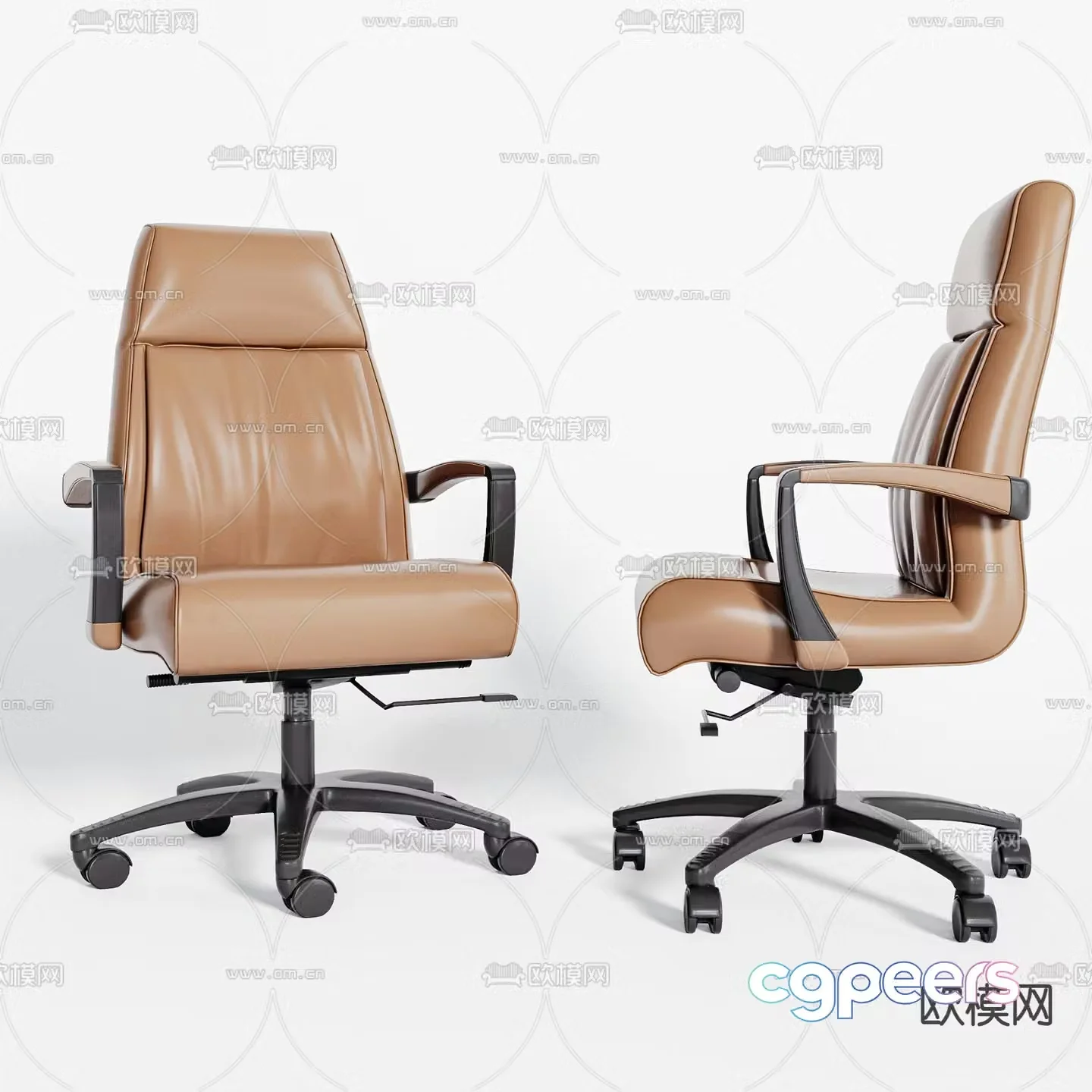 Leather office chair shift chair staff chair 3d model
