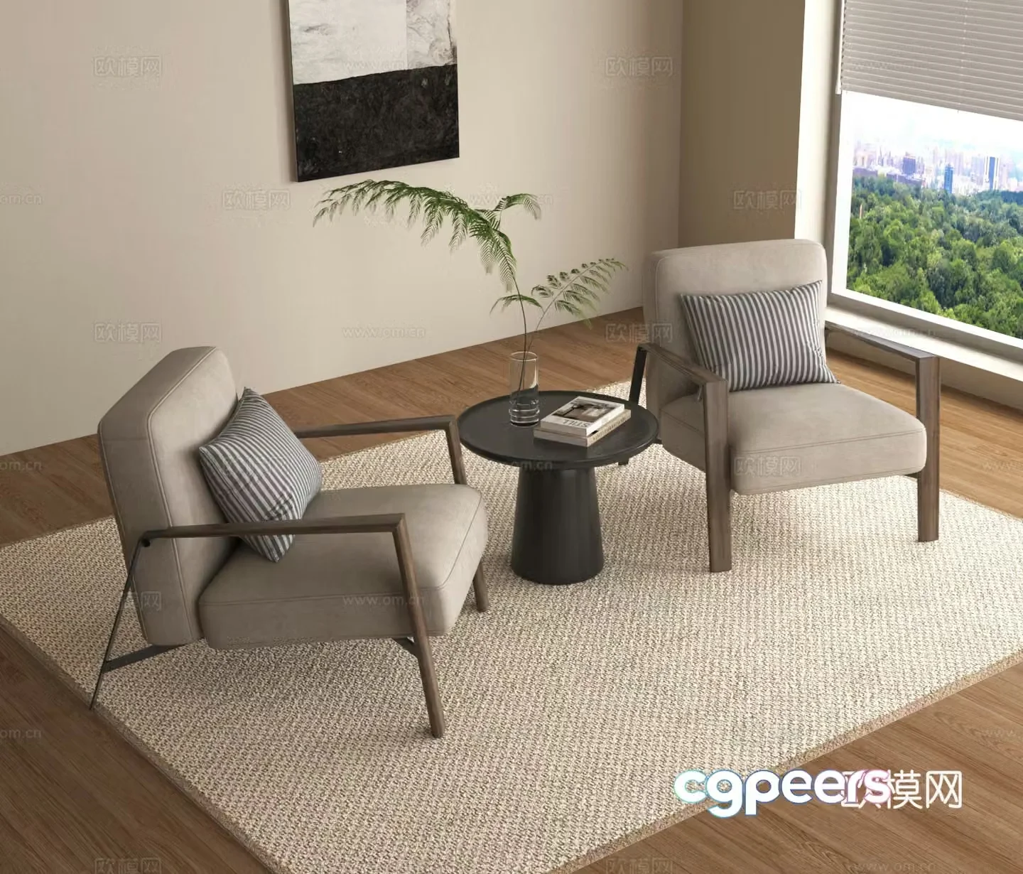 Leisure chair sofa chair round flower flower art 3d model
