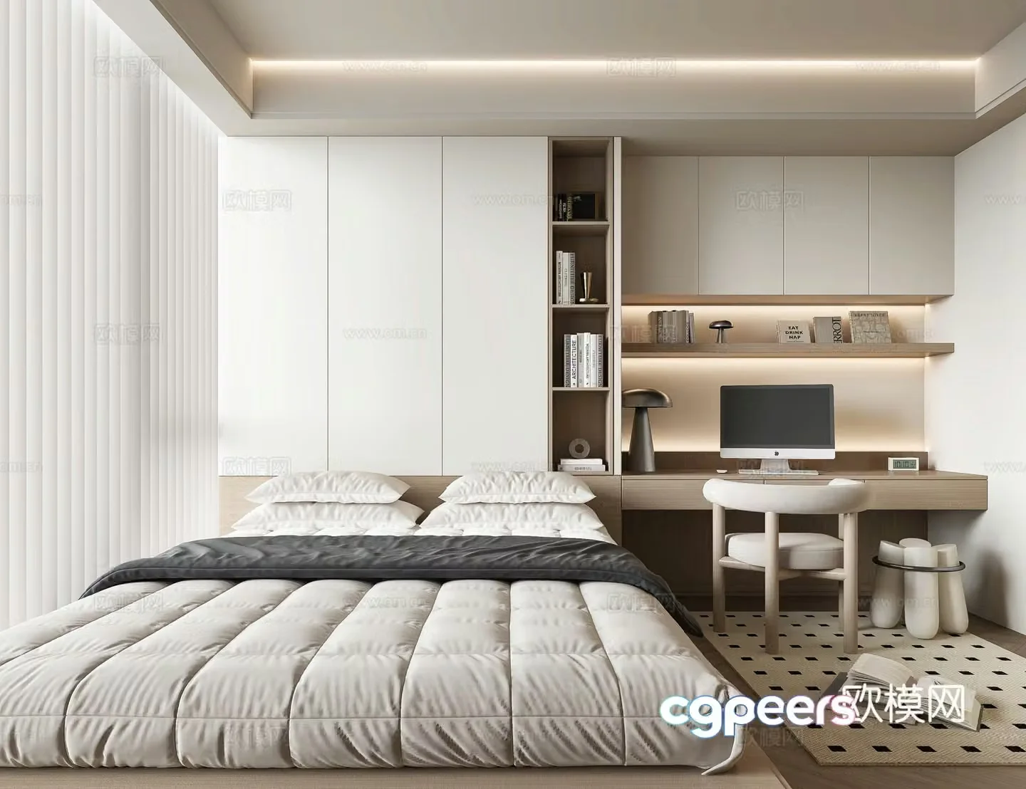 Modern tatami bedroom 3d model