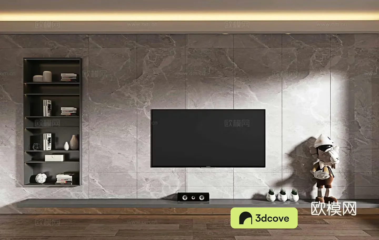 Modern marble TV background wall
