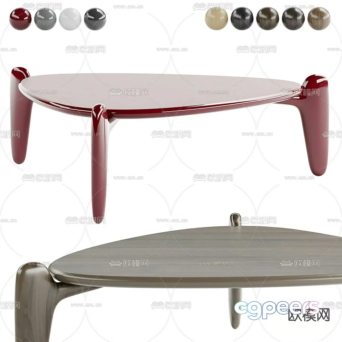 Roche triangle coffee table 3d model