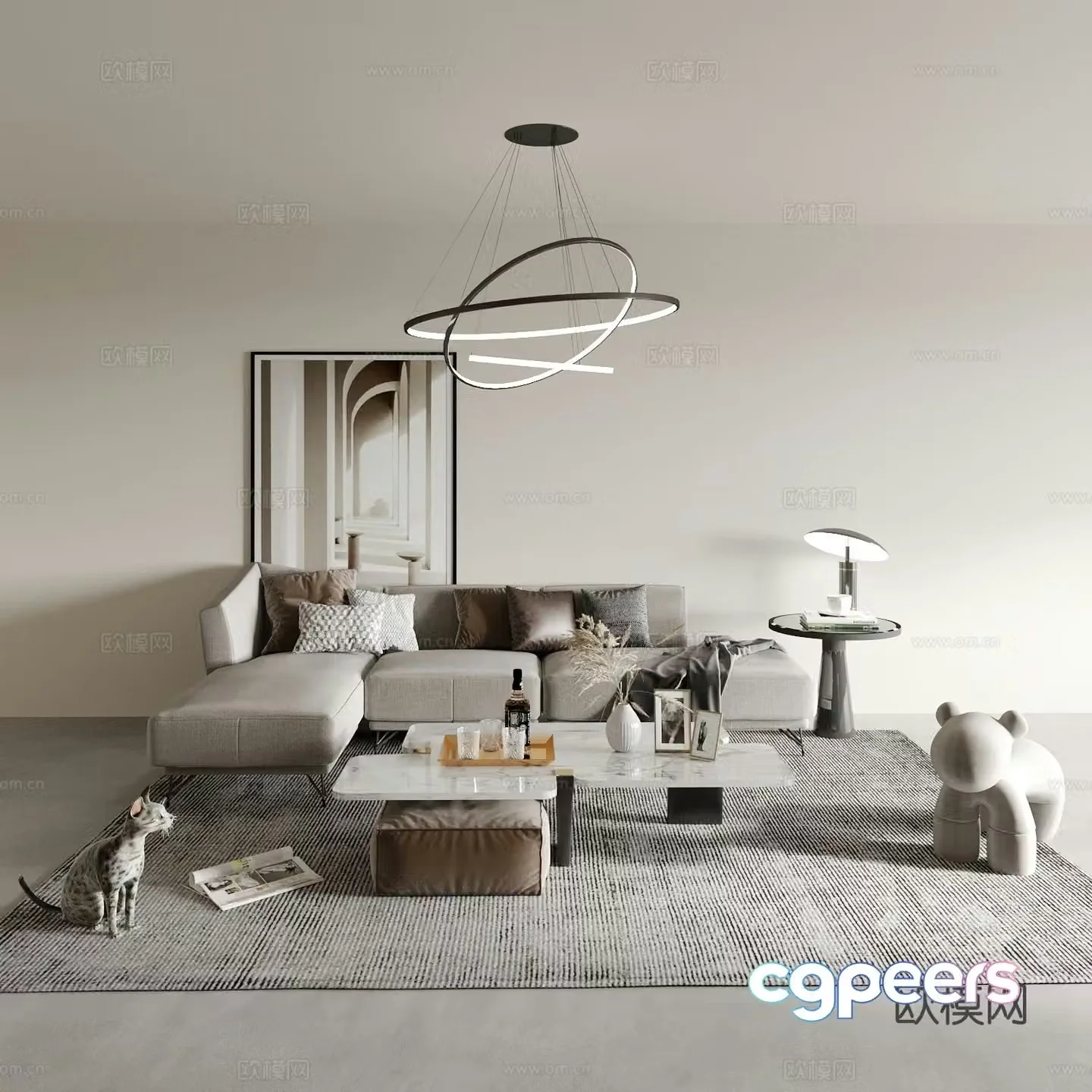 Modern sectional sofa 3d model