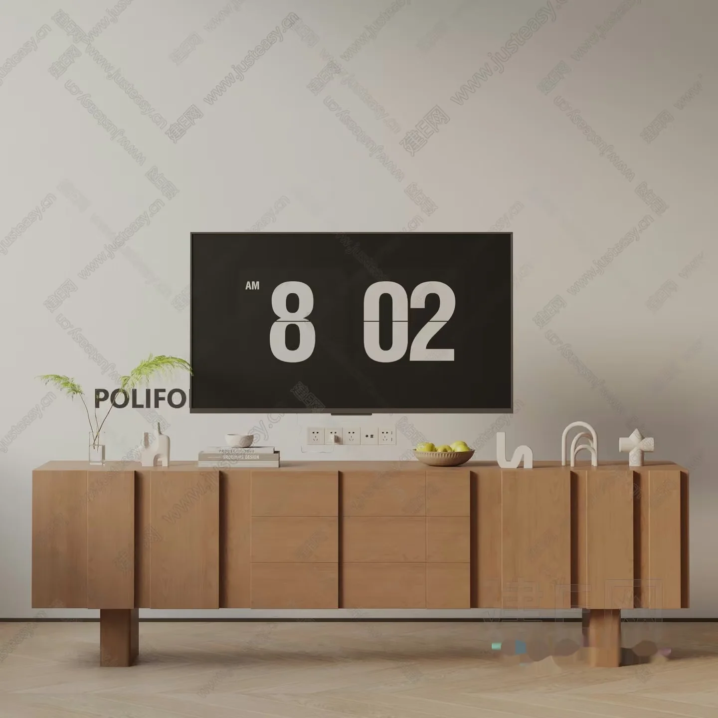 Modern Light Wood Furniture 3D Model – 4612 – VRAY Render