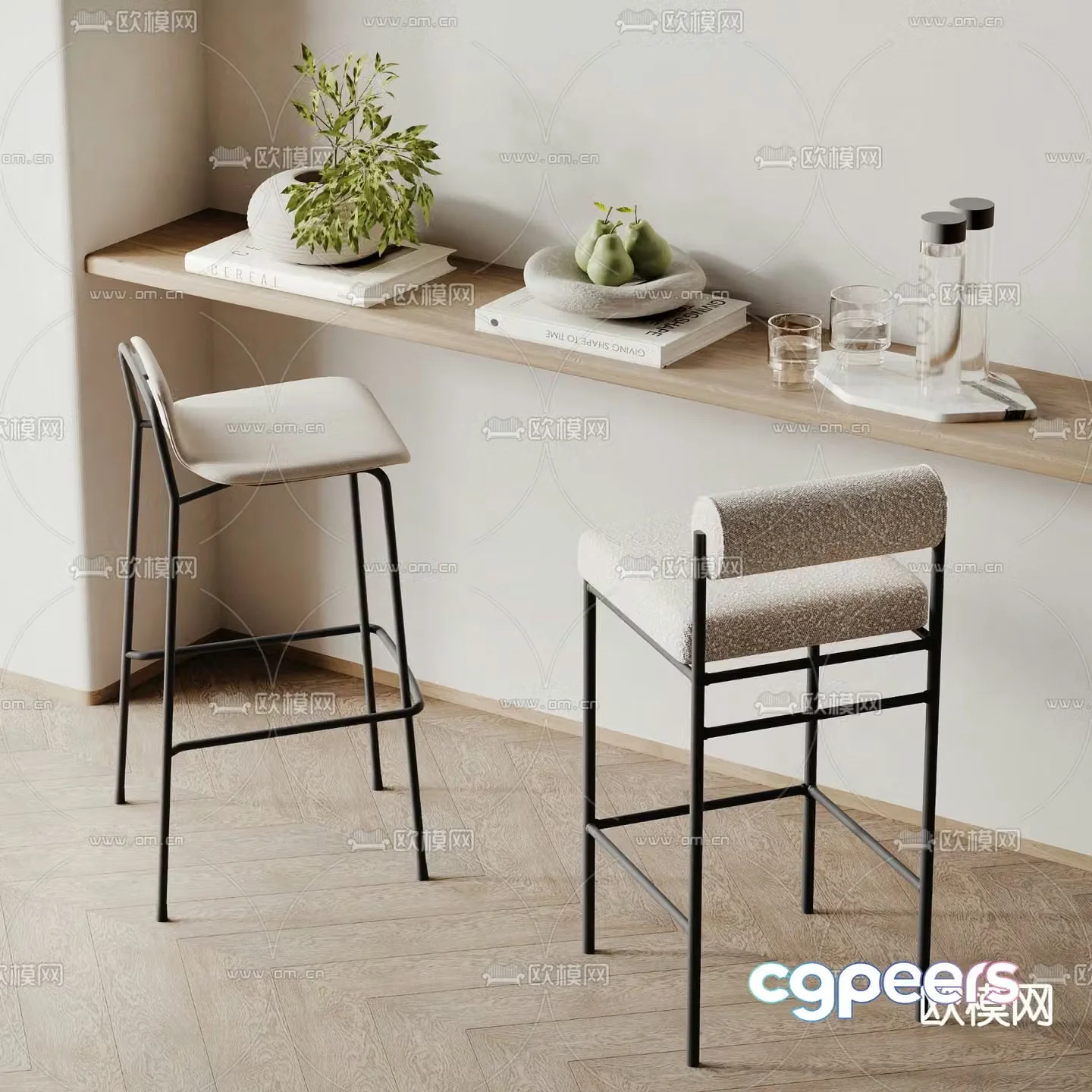 bar stool bar stool high stool 3d model