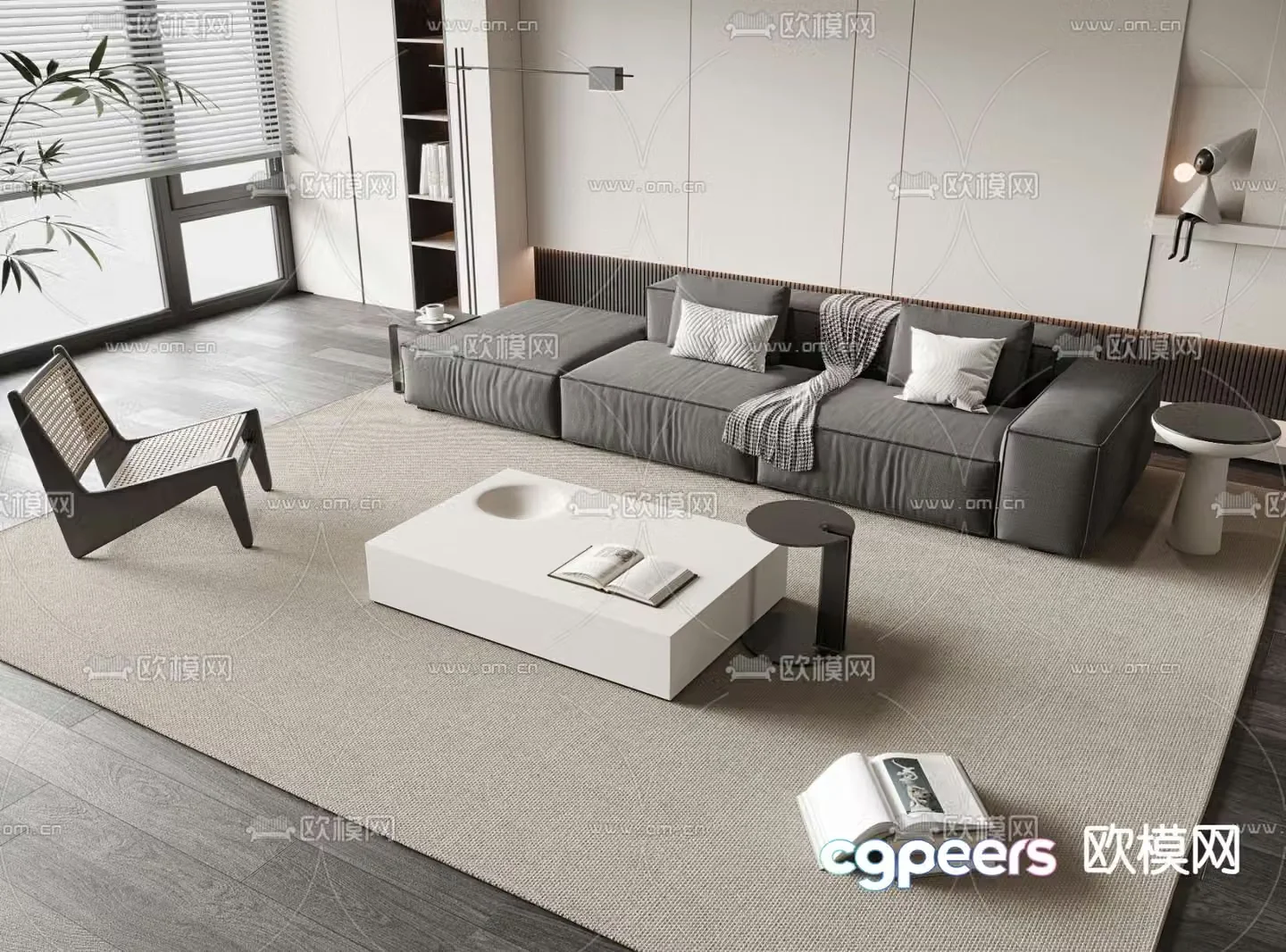 Block sofa modular sofa 3d model