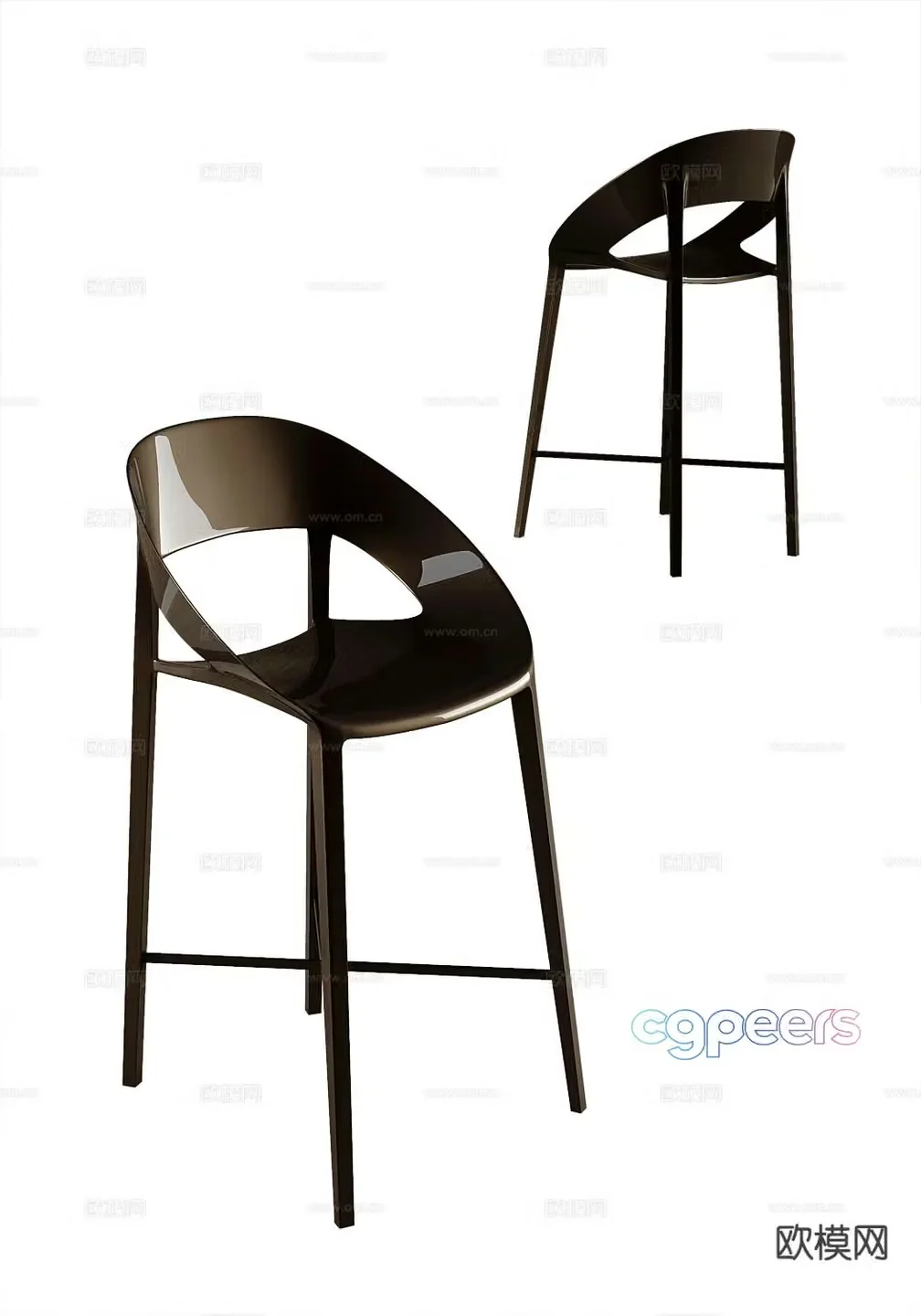 Modern bar stool bar stool high stool 3d model