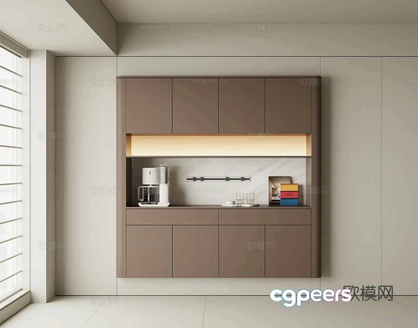 Modern wine cabinet sideboard 3D model