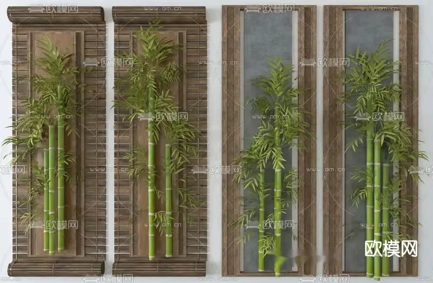 Bamboo Wall Decor 3D Model – 6802 – VRAY Render