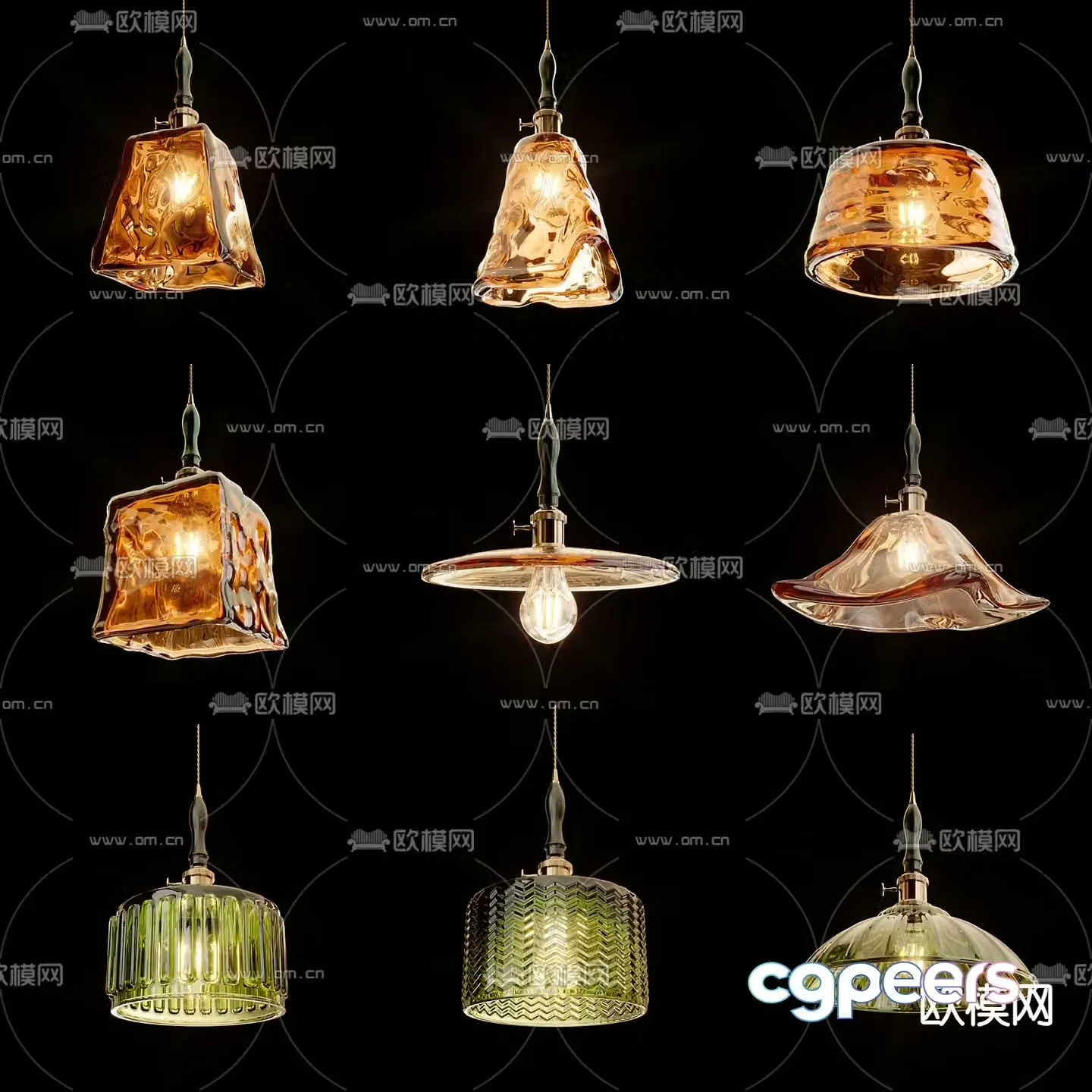 Japanese small chandelier retro small chandelier 3d model