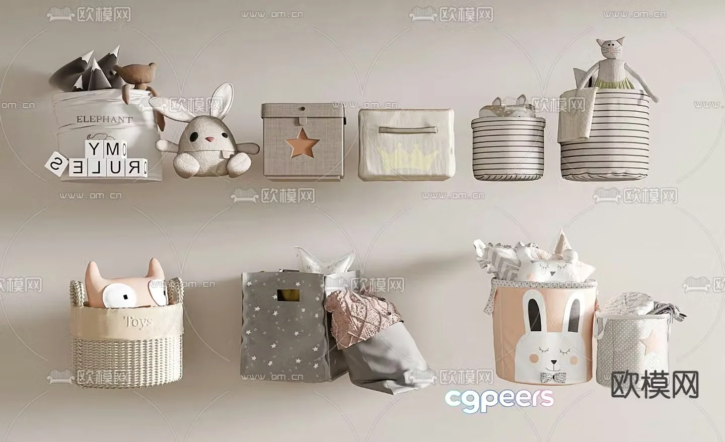 Children’s storage bag storage basket 3d model