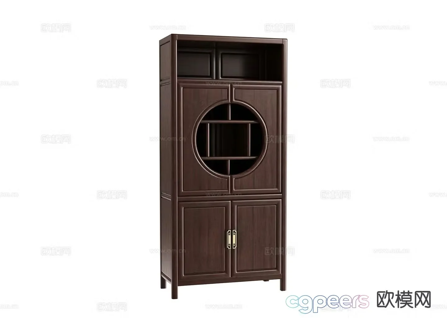 New Chinese style hall cabinet bookcase middle cabinet 3D model