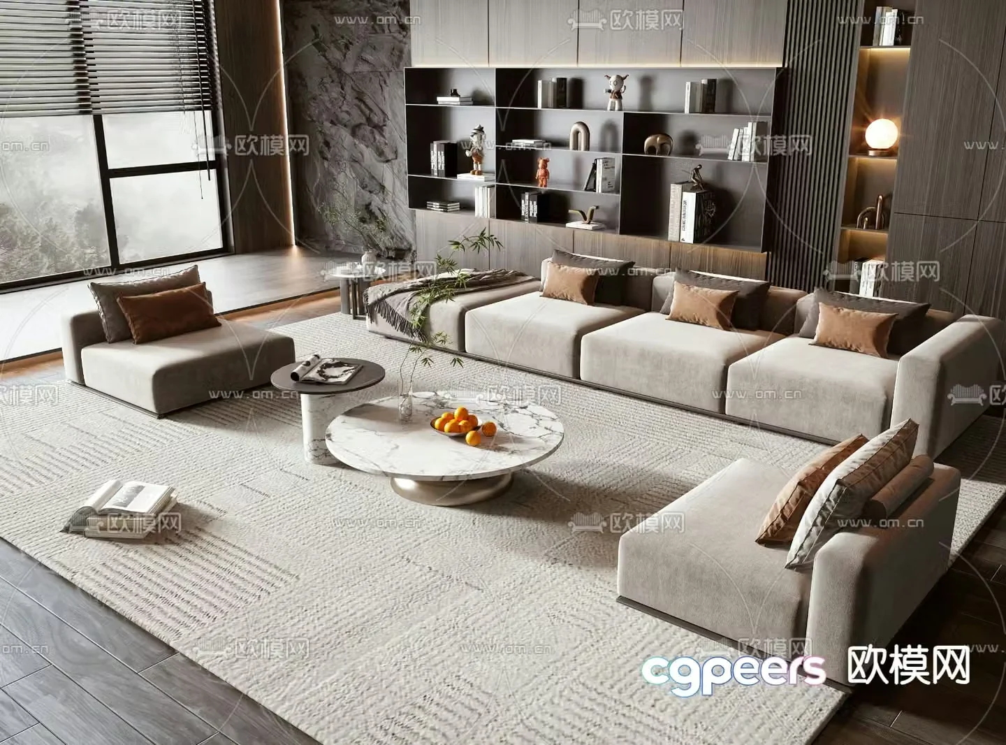 Modern sectional sofa 3d model