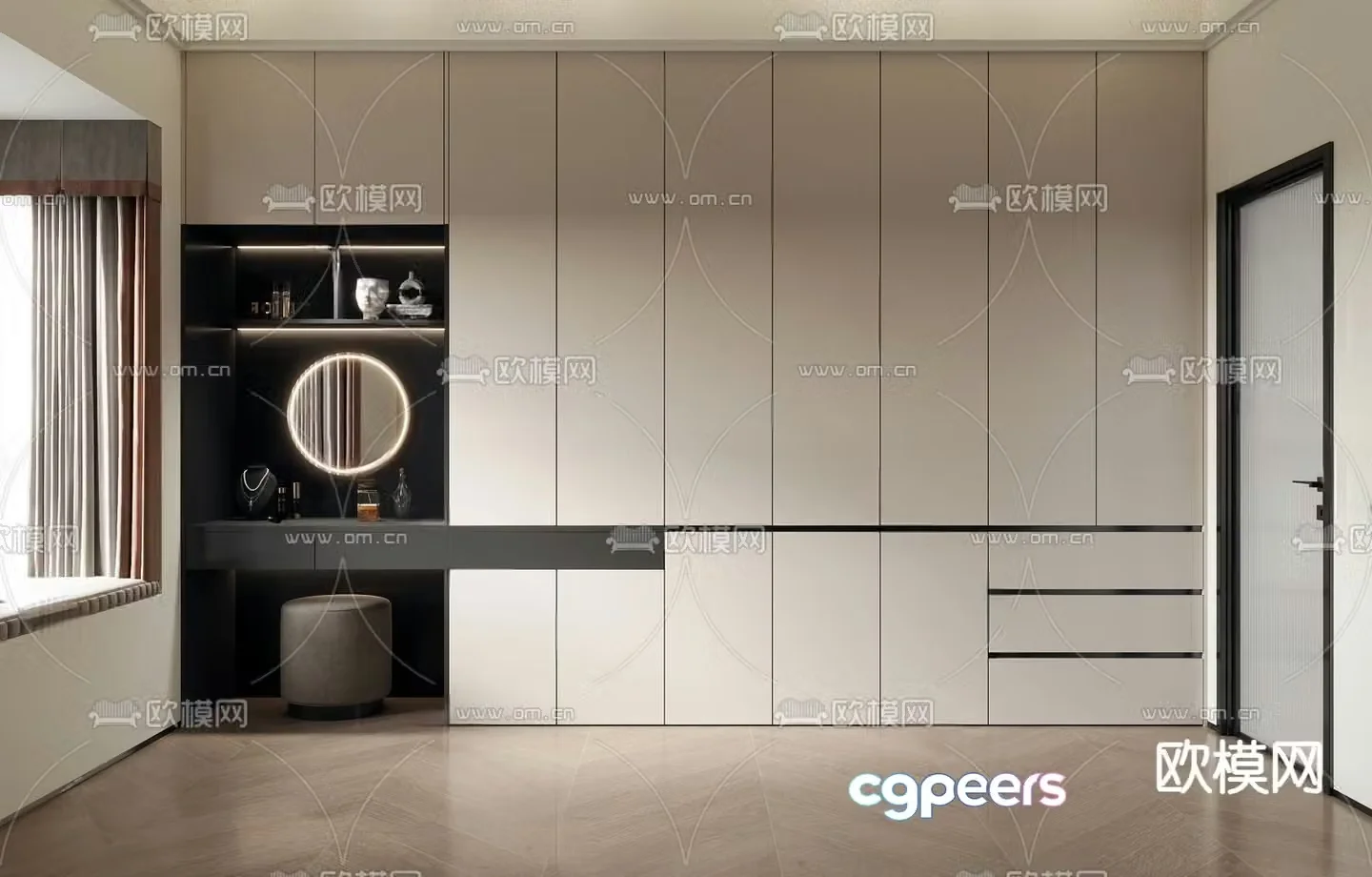 Modern wardrobe wardrobe integrated dresser 3d model