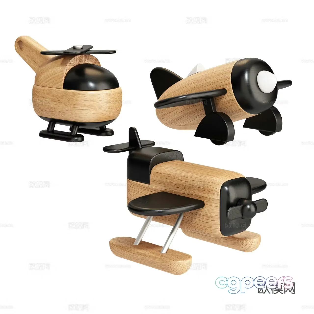 S2Victor Airplane Toy Wooden Toy Children’s Toys Toys 3D Model