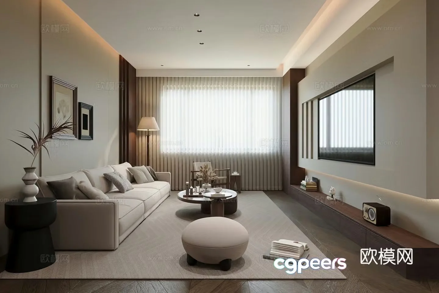 Middle-aged living room 3d model