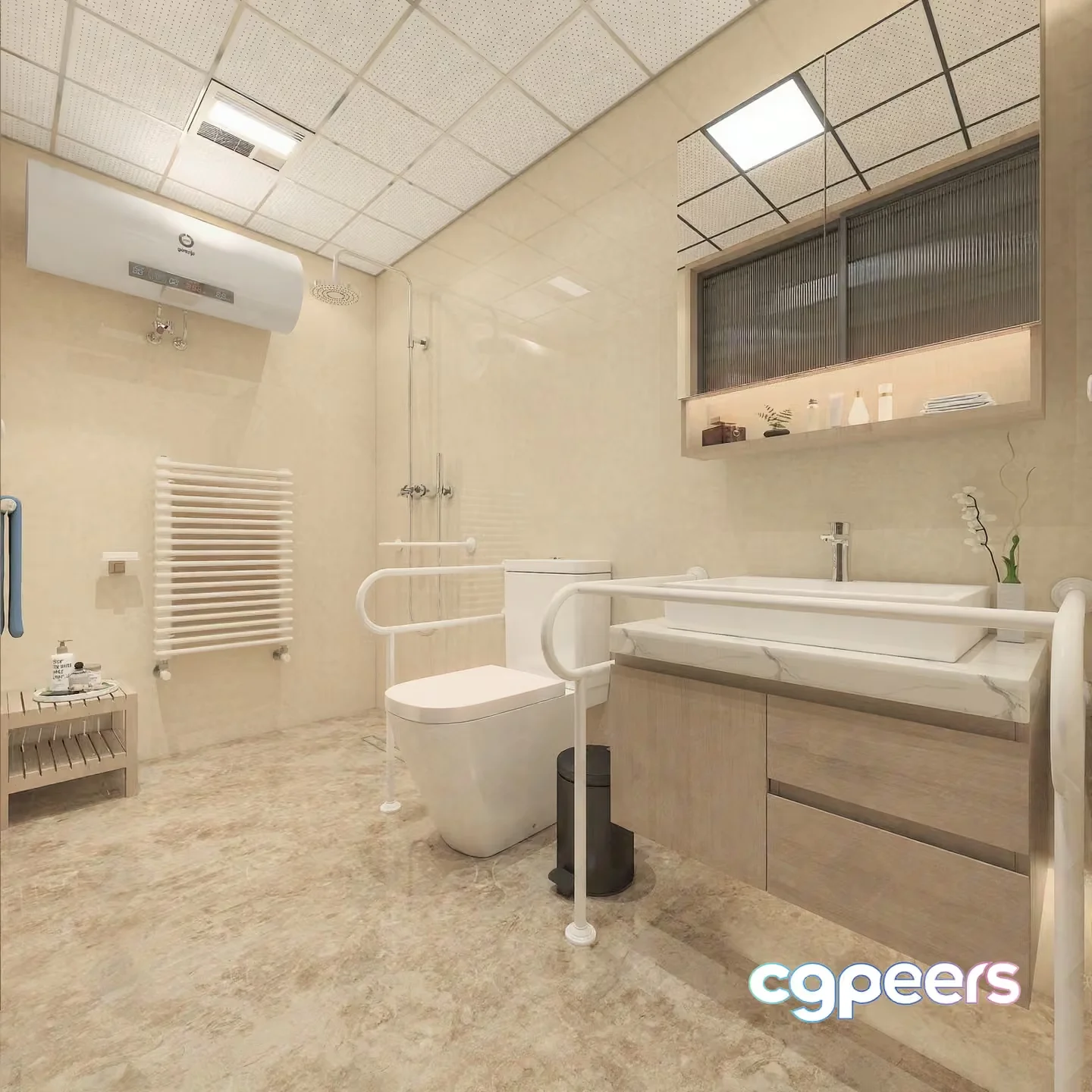 A Modern Bathroom 3D Model – 5995 – VRAY Render