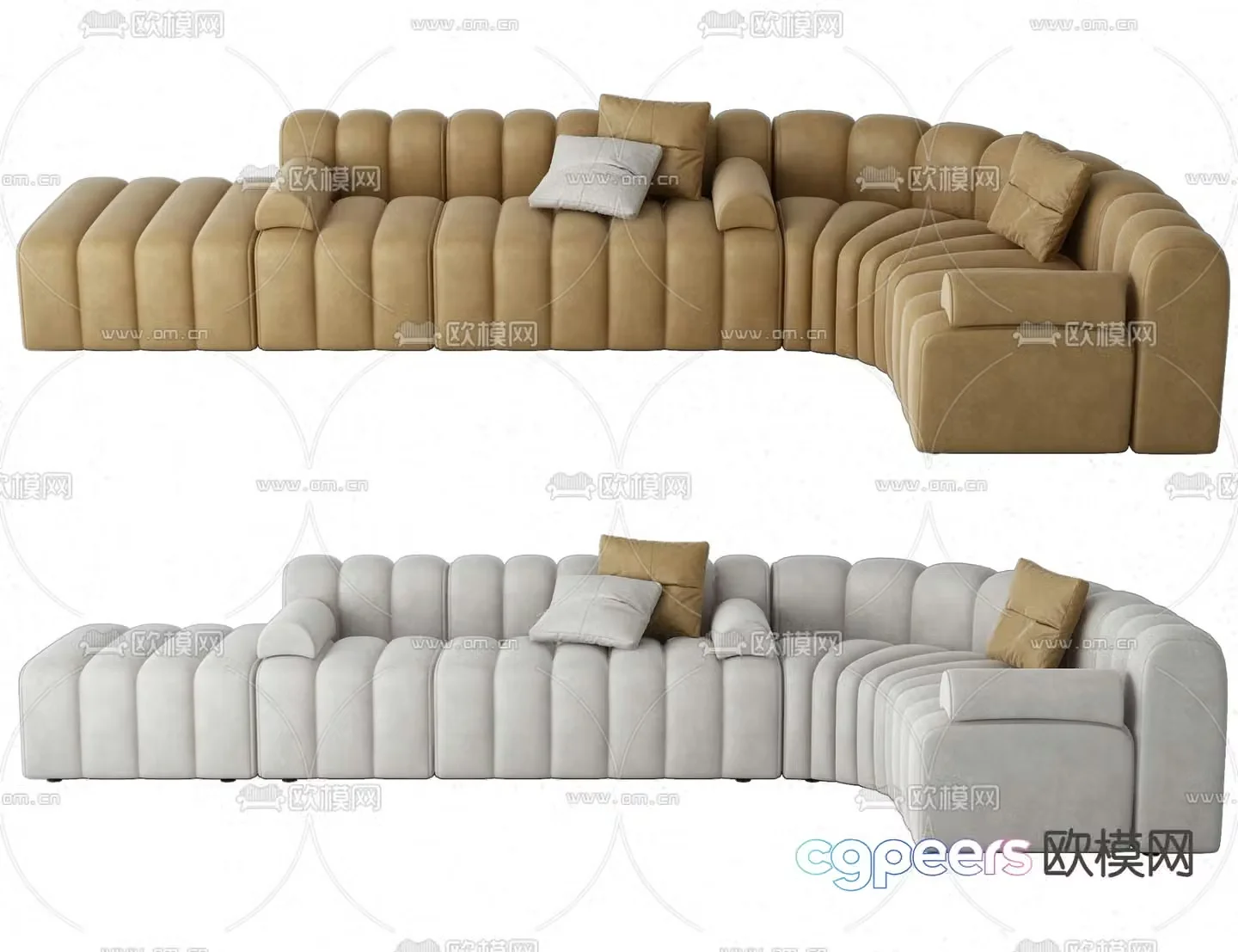 Special shaped sofa curved sofa 3d model