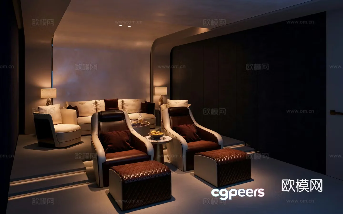 Modern spa foot bath vip private room 3d model