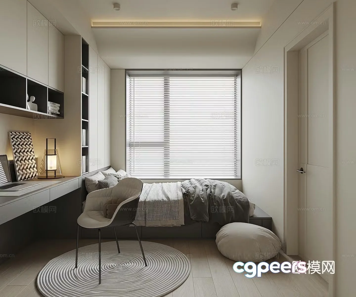 Modern tatami bedroom 3d model