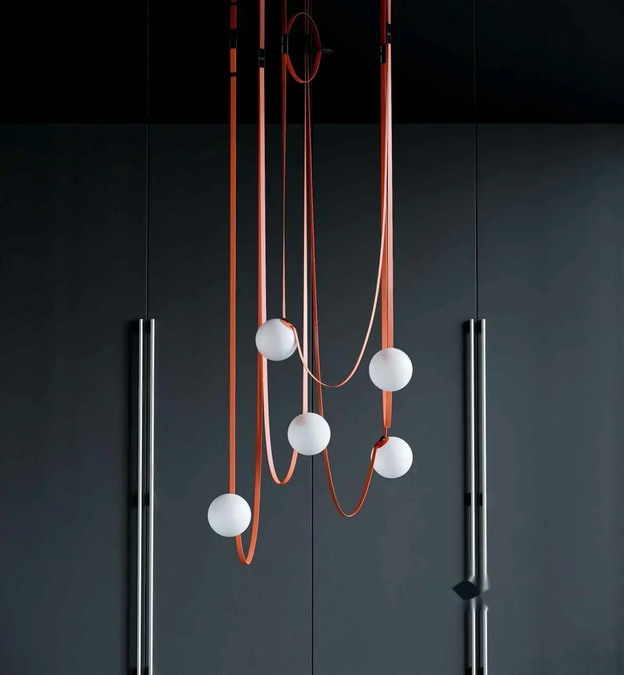 A Chandelier With White Balls And Orange Cords 3D Model – 5338 – VRAY Render