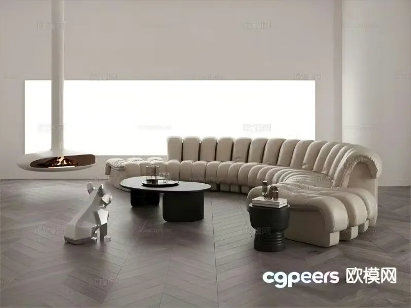 Modern sectional sofa 3d model