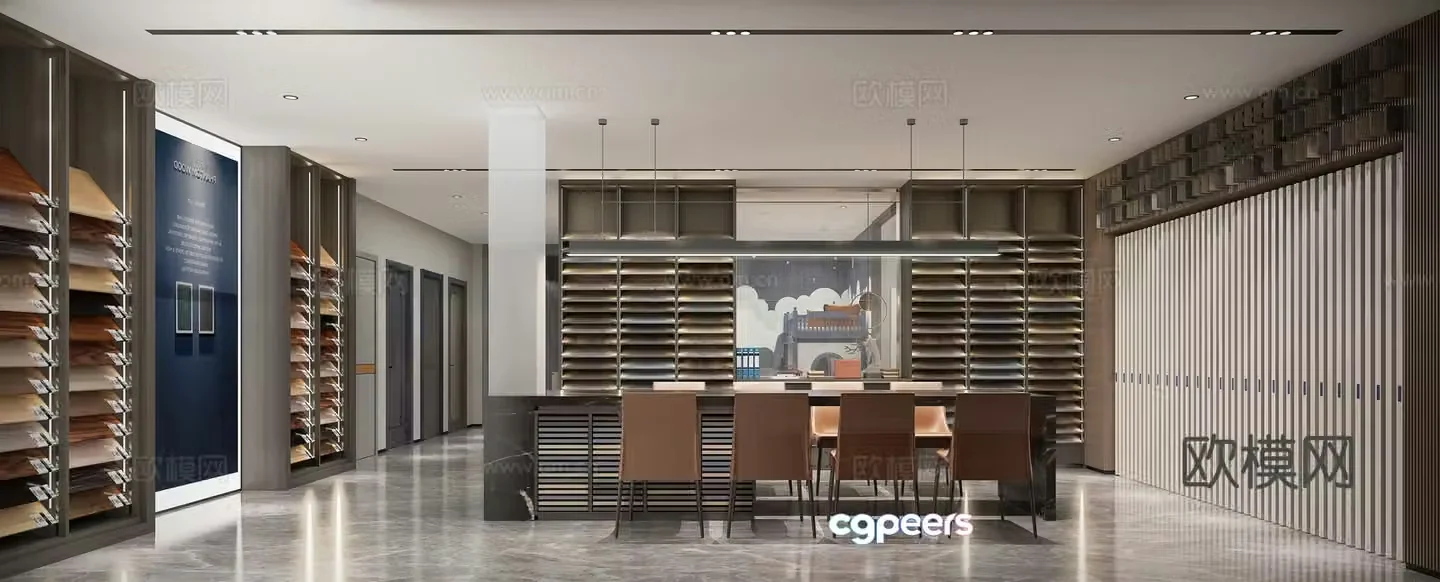 Modern customized home exhibition hall sample area 3D model