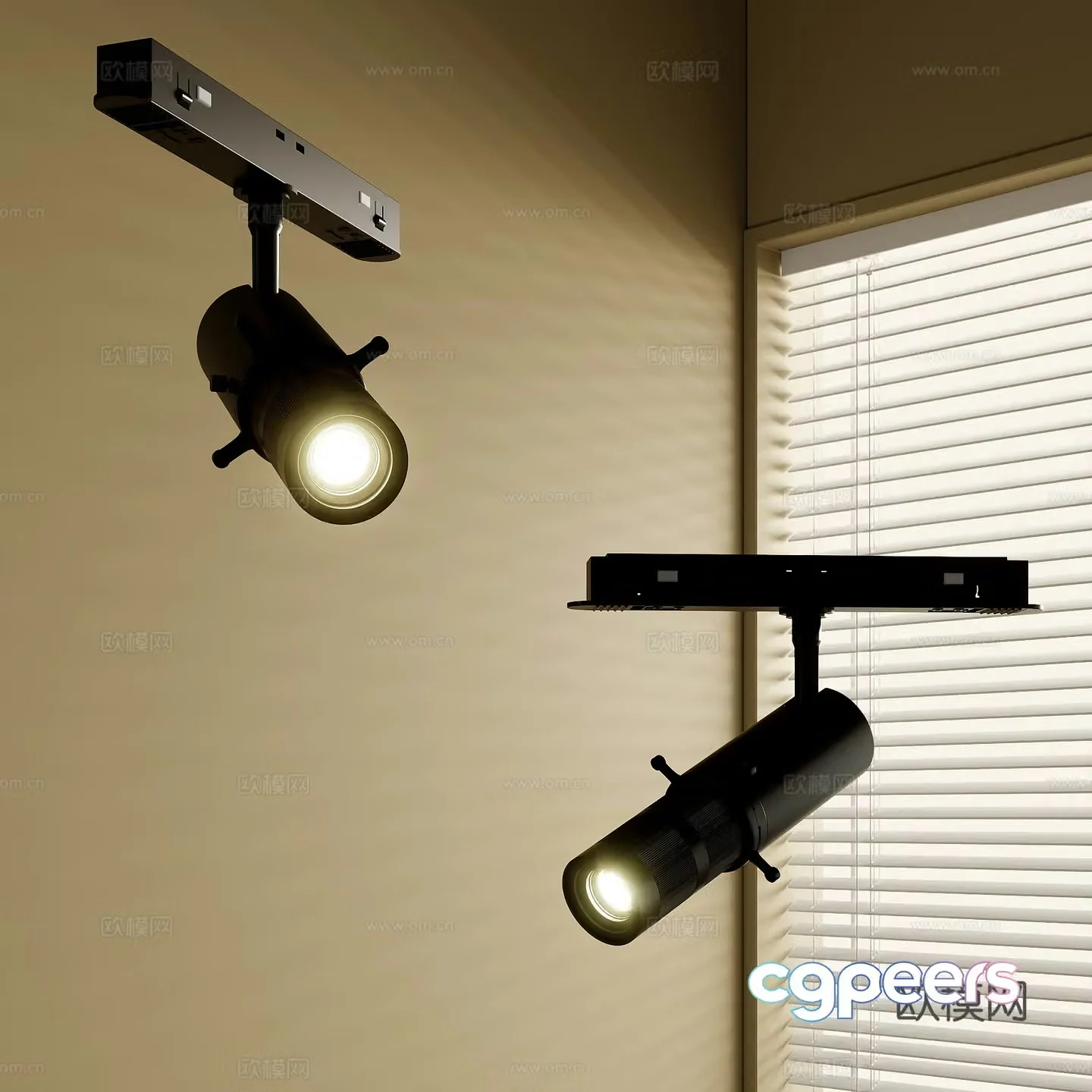 Modern track spotlight 3d model