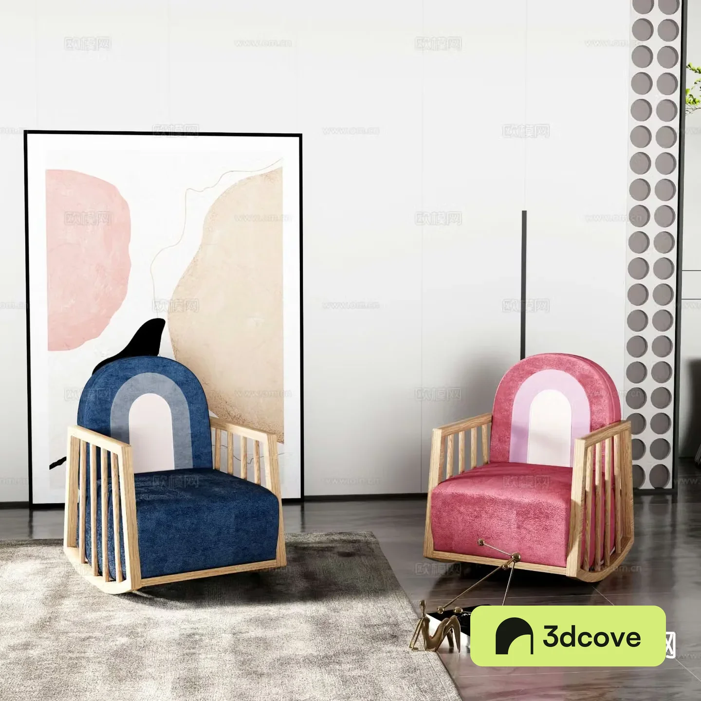 Nordic children’s chair rocking chair