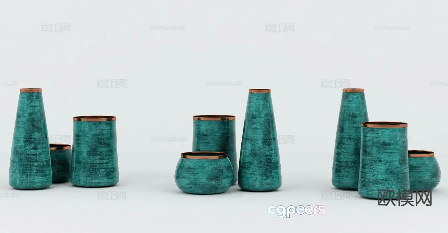 Modern decorations vase utensils 3d model