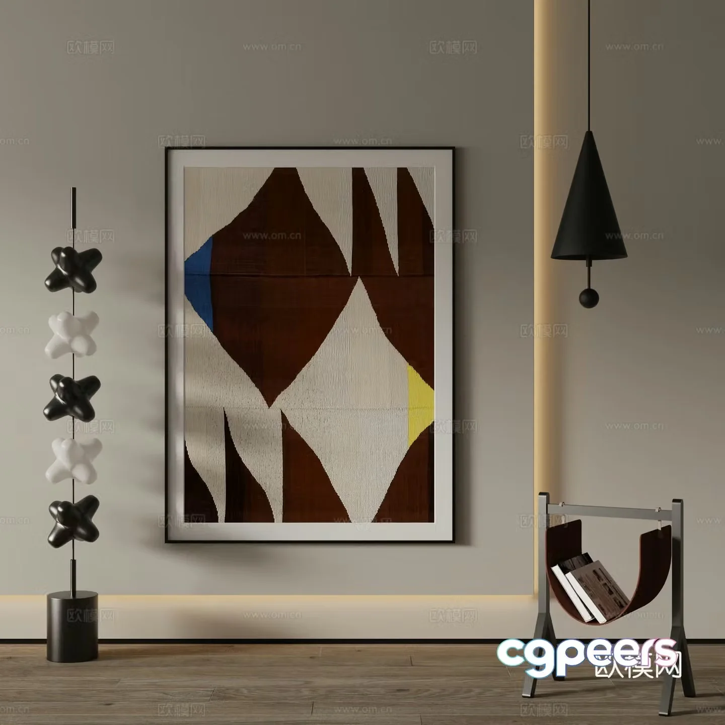 Modern decorative painting Abstract painting 3d model