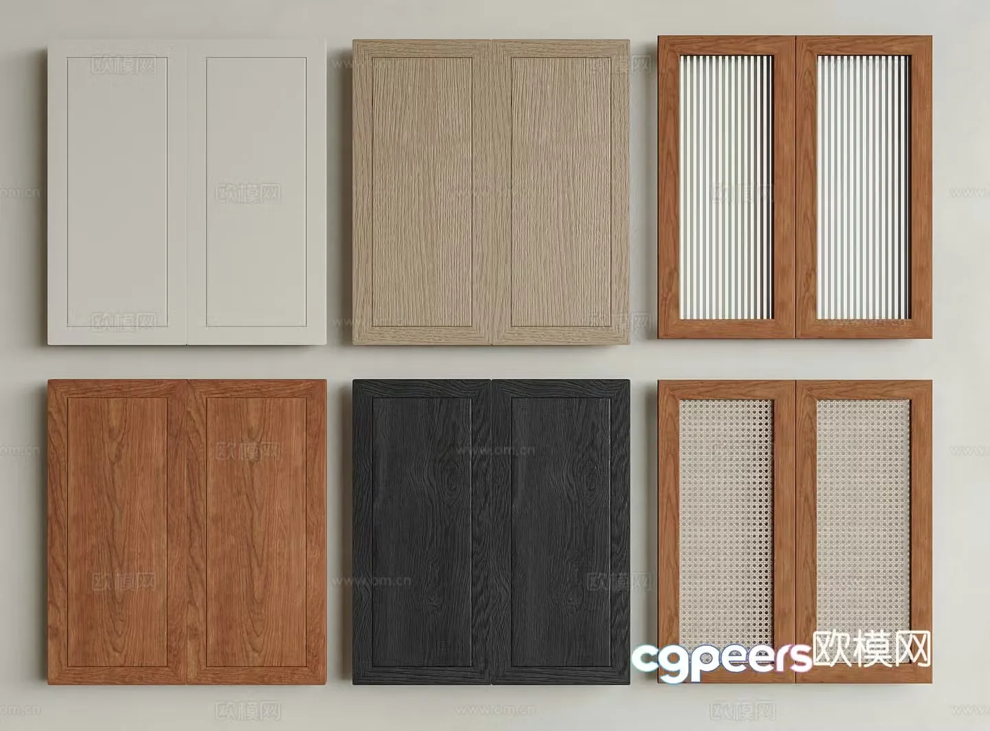 Medium-old cream cabinet door Medium-old wind cabinet door Changhong glass cabinet door Rattan cabinet door Cream whisk door 3D model