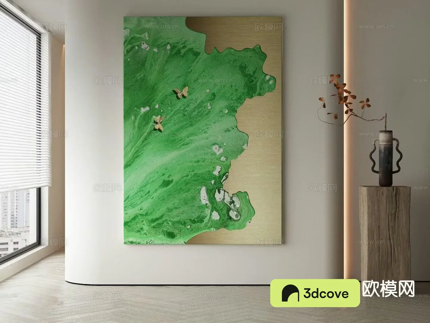 Modern decorative painting green oil painting