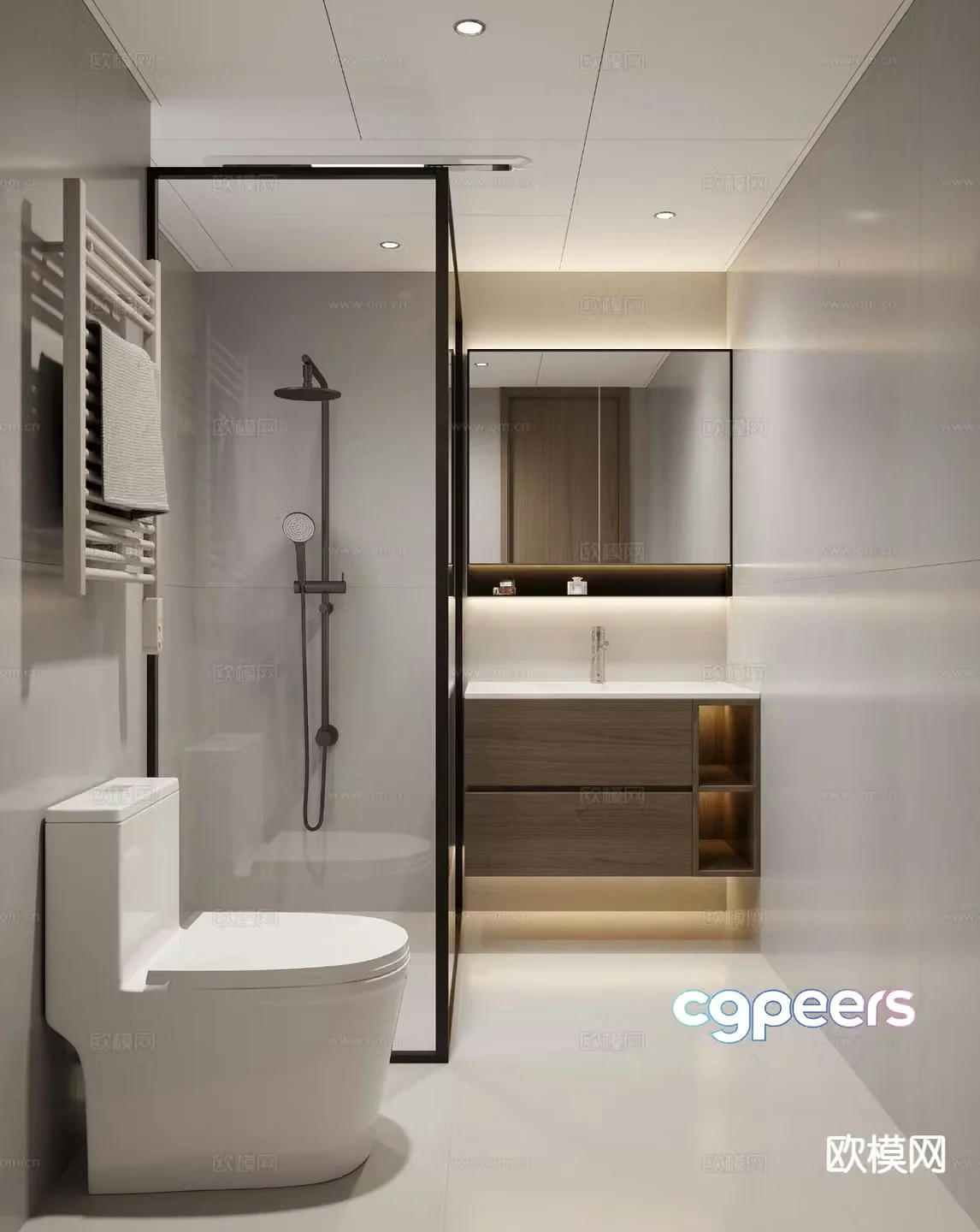 Modern bathroom bathroom toilet 3d model