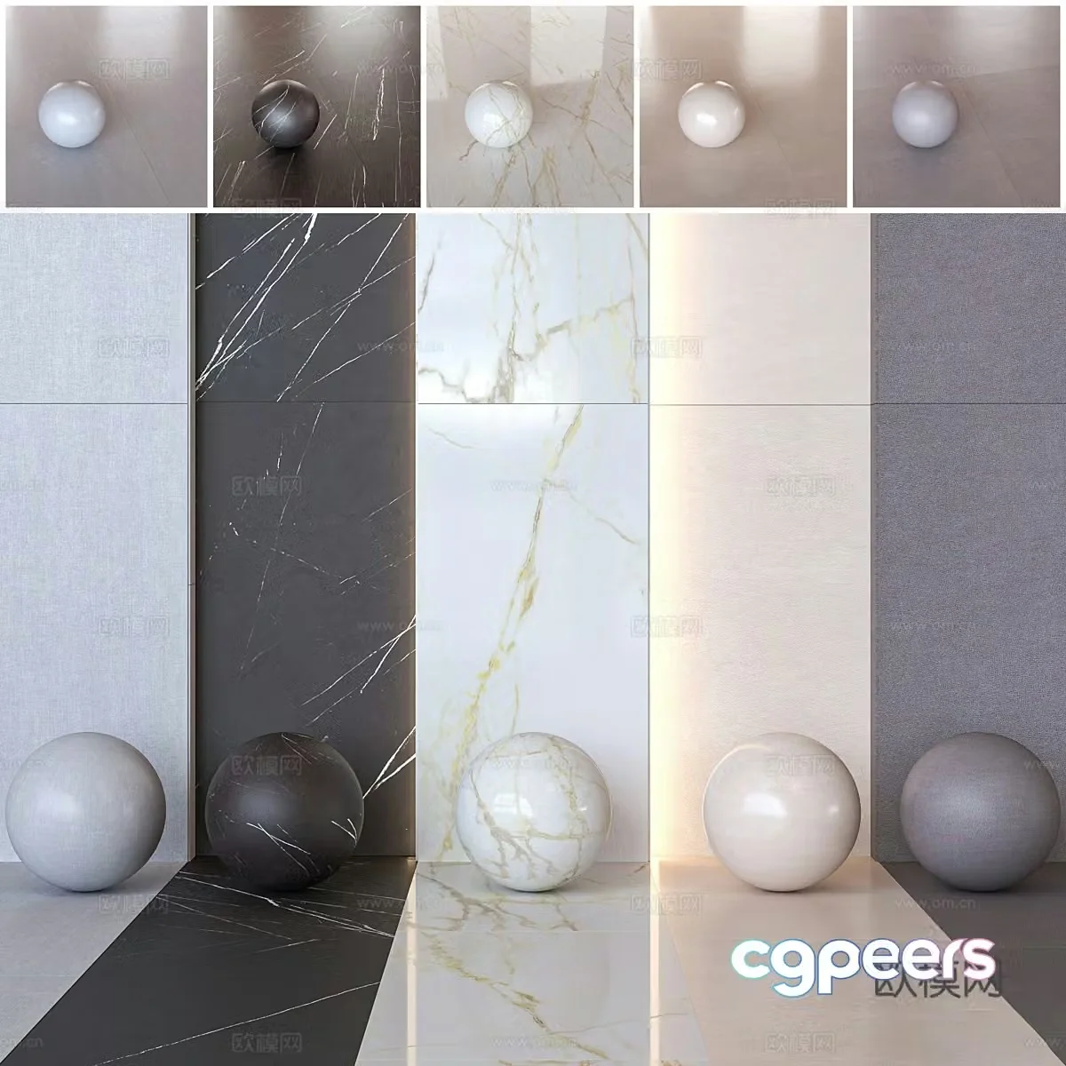 Modern marble stone slab tiles 3d model