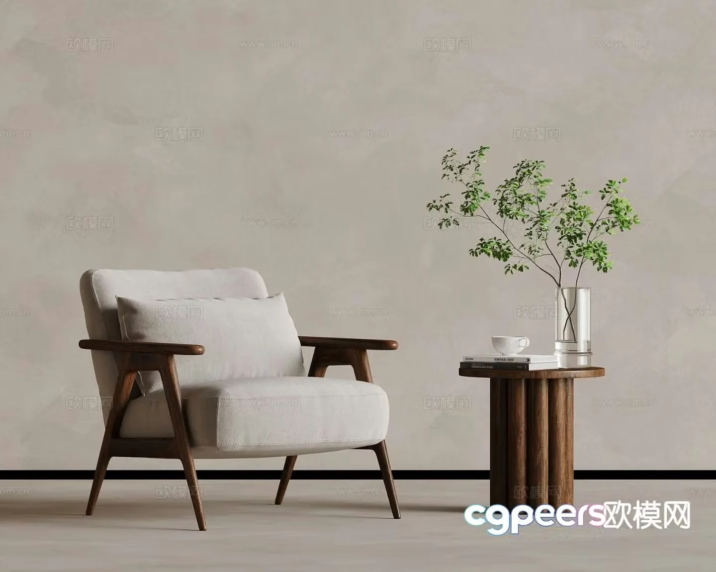 wabi-sabi chair leisure chair armchair 3d model